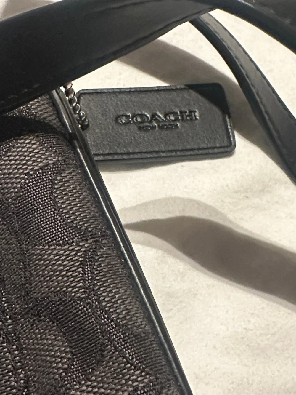 Coach Black Signature Jacquard Shoulder Bag